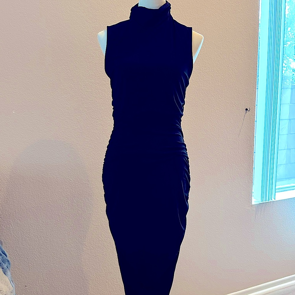 Black ribbed sleveless dress